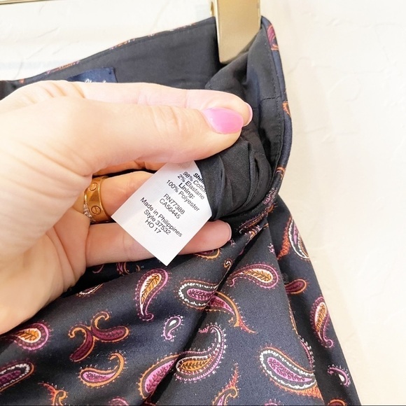 J. Crew The Pencil Skirt Paisley Print Straight Purple - Picture 6 of 6